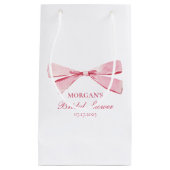 結び目ピンクボウブライダルシャワー スモールペーパーバッグ (正面)