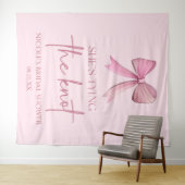 結び目ピンクボウブライダルシャワー タペストリー (インサイチュ(横))
