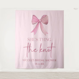 結び目ピンクボウブライダルシャワー タペストリー
