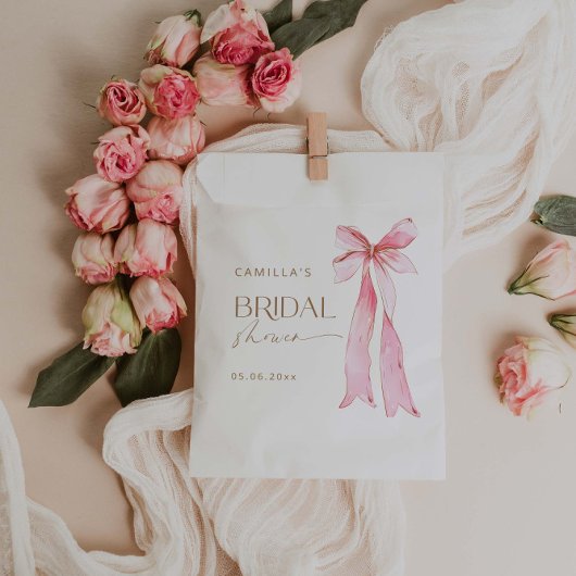 結び目ピンクボウブライダルシャワー フェイバーバッグ