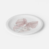 結び目ピンクボウブライダルシャワー ペーパープレート (アングル)