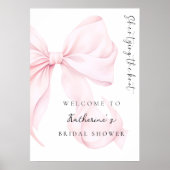結び目ピンクボウブライダルシャワー ポスター (正面)