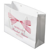 結び目ピンクボウブライダルシャワー ラージペーパーバッグ (正面アングル)