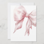 結び目ピンクボウブライダルシャワー 招待状 (裏面)