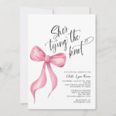 結び目ピンクボウブライダルシャワー 招待状 (正面)