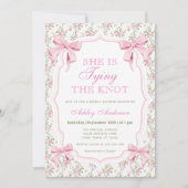 結び目ピンクボウブライダルシャワー 招待状 (正面)