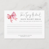 結び目ピンクボウ日付夜アイディア カード (正面)