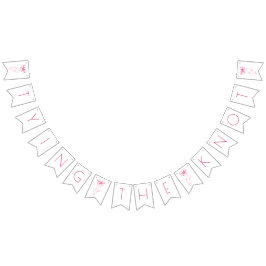 結び目ピンクリボンブライダルシャワー バンティングフラッグ