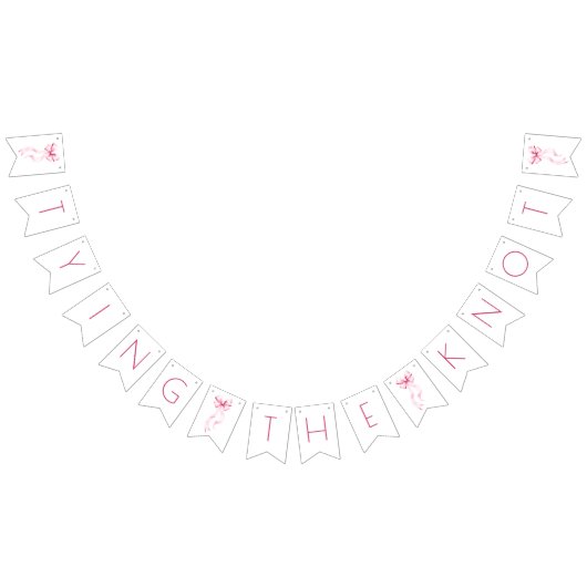 結び目ピンクリボンブライダルシャワー バンティングフラッグ (全)