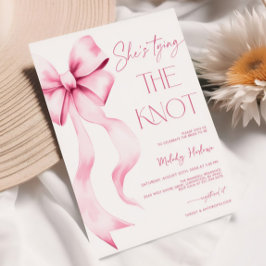 結び目ピンクリボンブライダルシャワー 招待状