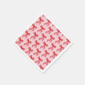 結び目ピンクレッドボウブライダルシャワー スタンダードカクテルナプキン (角)