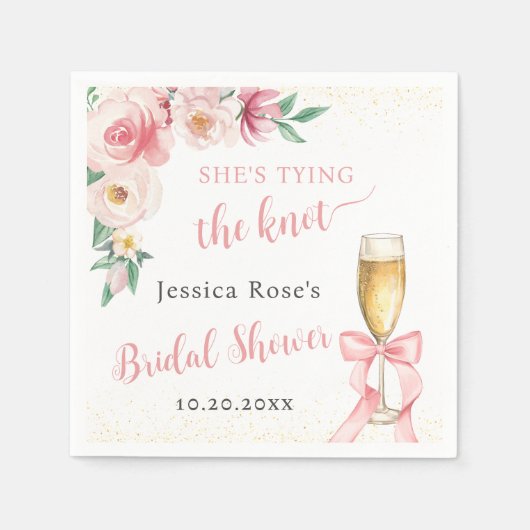 結び目ブライダルシャワー スタンダードカクテルナプキン (正面)