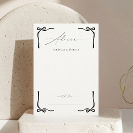 結び目ブラックボウブライダルシャワー アドバイスカード