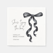 結び目ブラックボウブライダルシャワー スタンダードカクテルナプキン (正面)
