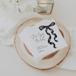 結び目ブラックボウブライダルシャワー スタンダードカクテルナプキン