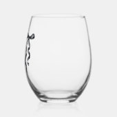 結び目ブラックボウブライダルシャワー ステムなしワイングラス (左)