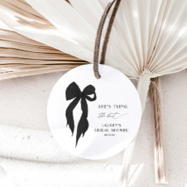 結び目ブラックボウブライダルシャワー ラウンドシール