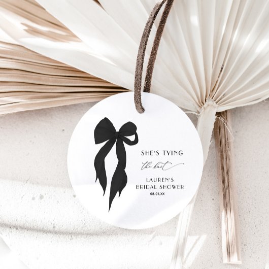 結び目ブラックボウブライダルシャワー ラウンドシール