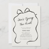 結び目ブラックボウブライダルシャワー 招待状 (正面)