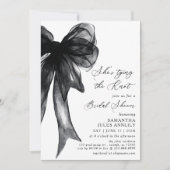 結び目ブラックボウブライダルシャワー 招待状 (正面)