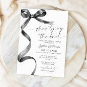 結び目ブラックボウブライダルシャワー 招待状