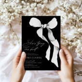 結び目ブラックボウブライダルシャワー 招待状