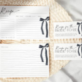 結び目ブラックボウブライダルレシピカード 招待状