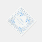 結び目ブルーボウフローラブライダルシャワー スタンダードカクテルナプキン (角)