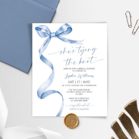 結び目ブルーボウブライダルシャワー