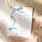 結び目ブルーボウブライダルシャワー 招待状