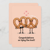 結び目プレッツェルを結ぶおめでとうおもしろい シーズンカード (正面/裏面)