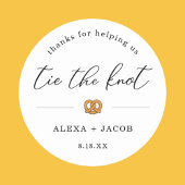 結び目プレッツェル結婚式の引き出物ラ感謝していベル ラウンドシール