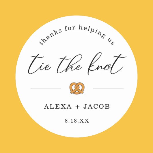 結び目プレッツェル結婚式の引き出物ラ感謝していベル ラウンドシール