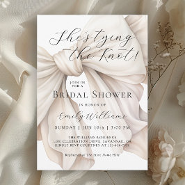 結び目ホワイトボウブライダルシャワー 招待状