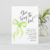 結び目ライムグリーンボウブライダルシャワー 招待状 (スタンド正面)