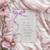 結び目ラベンダーボウブライダルシャワー 招待状