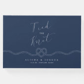 結び目ロープハート航海のネイビー&ホワイト ゲストブック (正面)