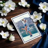 結び目ロープハート航海のネイビー&ホワイト 案内ポストカード