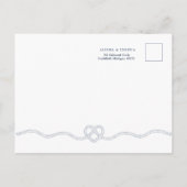 結び目ロープハート航海のネイビー&ホワイト 案内ポストカード (裏面)