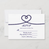 結び目ロープハートRSVPカー航海のドを結んでいる 出欠カード (正面)