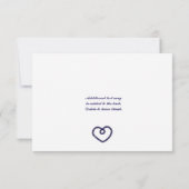 結び目ロープハートRSVPカー航海のドを結んでいる 出欠カード (裏面)