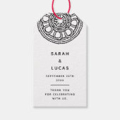 結び目付きのボホウェディングまたはエンゲージメントギフトタグ ギフトタグ (正面)