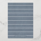 結び目図解入りの、写真付きの結婚式招待状 – ブルーグレー 箔招待状 (裏面)