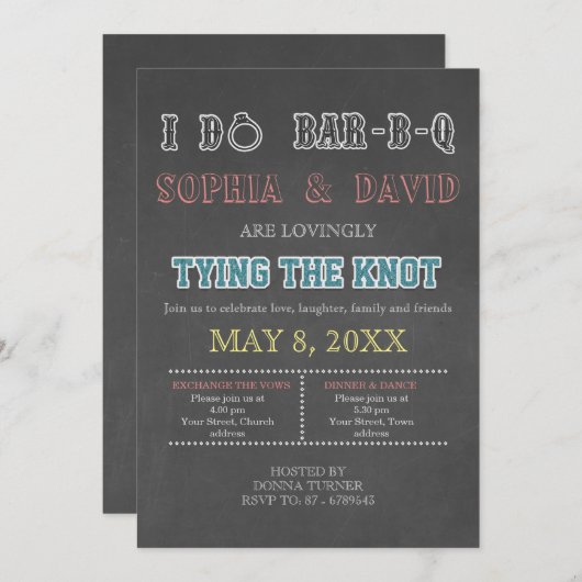 結び目婚約パーティ招待状 招待状 (正面/裏面)