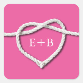 結び目明るい赤紫色シール スクエアシール