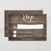 結び目素朴な木製の結婚RSVPカードを結んで下さい 出欠カード (正面/裏面)