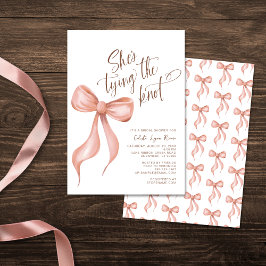 結び目赤面ピンクボウブライダルシャワー 招待状