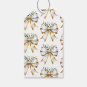 結び目金ゴールドホワイトボウフローラブライダルシャワー ギフトタグ (裏面)