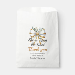 結び目金ゴールドホワイトボウフローラブライダルシャワー フェイバーバッグ