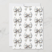 結び目金ゴールド白弓ブライダルシャワー 招待状 (裏面)